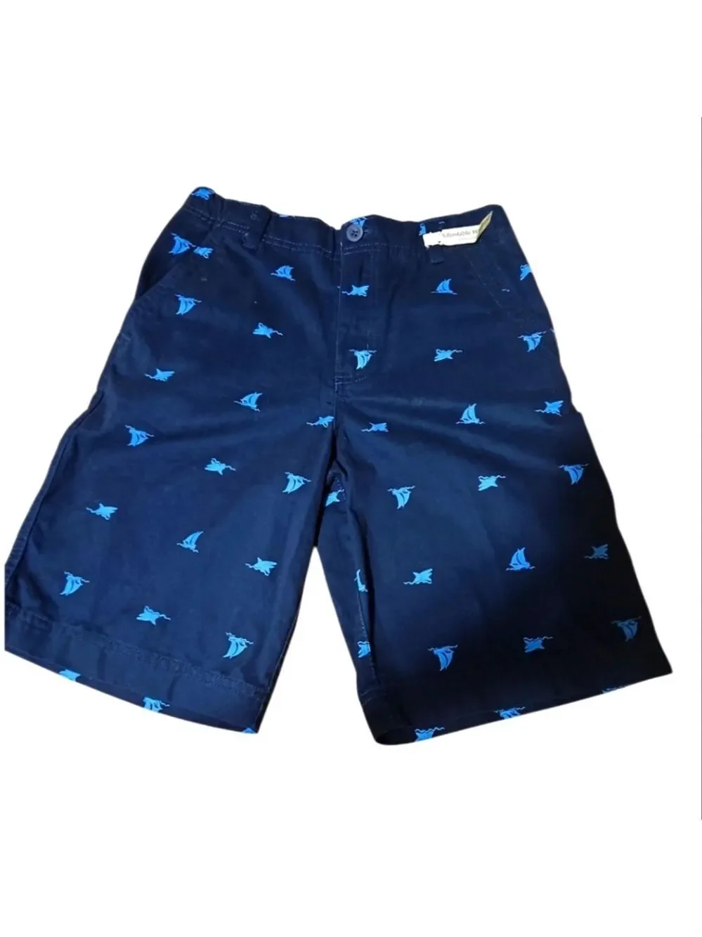 Faded Glory Boys’ Navy Blue Chino Shorts with Nautical Print  Size 12 Summer Kid
